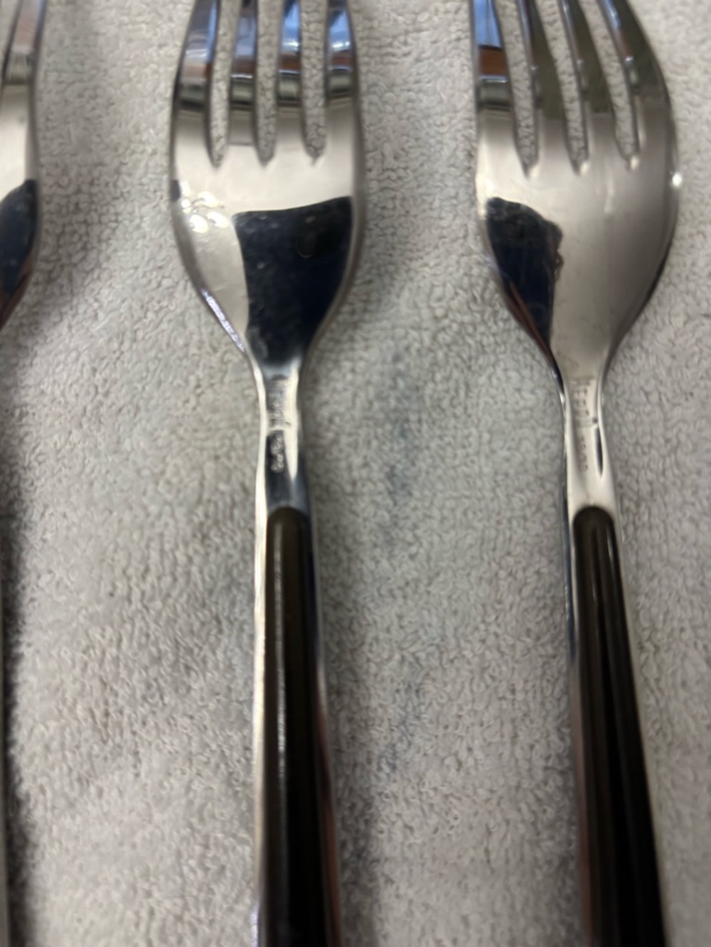 Mepra  24pc Flatware Set Blackish/Brown Resin Italian 18/10 Stainless Steel - Picture 13 of 15